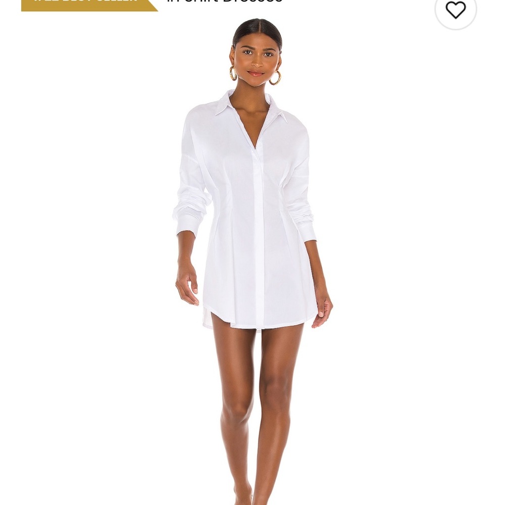OW collection Ella shirt dress in white